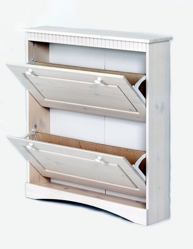 Schuhschrank massiv weiß mit - massiv,