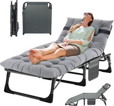 190x68x28cm 200KG Loading Balkon/Garten Sonnen Liege Klappbar mit Auflage
