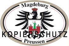 Aufkleber oval 15 x 10 cm Magdeburg Preußen - Siebdruck - permanent