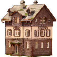Diorama H0/1:87 Vollmer Altstadt Gebäude Pension Kleinstadt Top gealtert begrünt
