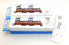 Roco H0 2x 1907 Rungenwagen beladen mit 2 LKW Zugmachinen