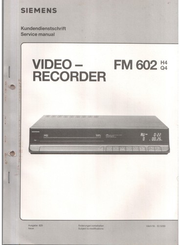 Siemens videorecorder 602 - videorecorder, fm