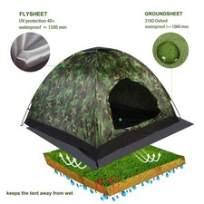 Wurfzelt Camping Wasserdicht Camouflage Trekking Zelt 4 Personen campingzelt