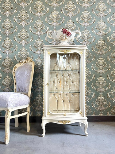White display cabinet - cabinet, antique