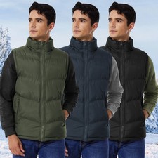 Herren Weste Jacke Steppweste MantelVest Stehkragen Wärmeweste gesteppt Freizeit