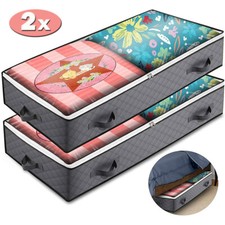 2x Unterbett Aufbewahrung Unterbettbox Kommode Unterbettkommode Vliesstoff Groß