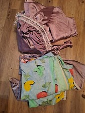 Vorhang Konvolut, gebraucht, Fliederfarben, 17 Stück