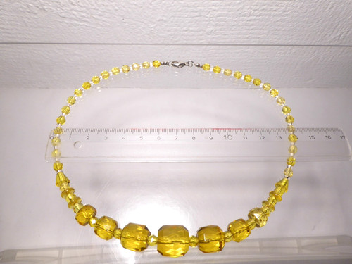 60er collier kette gelb - j.,