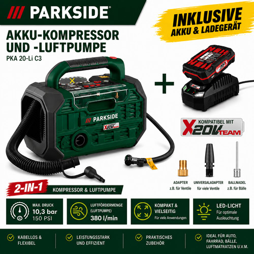 Parkside akku kompressor - v,