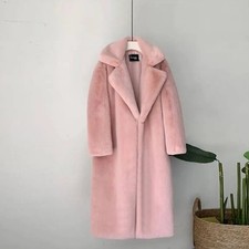 Damen kunstfell langer mantel - damen,