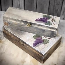 Vintage Weinholzkasten Weintruhe Landhaus Shabby Holz Handarbeit ver. Größen