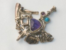 JUHLS SILBER Anhänger Türkis AMETHYST SEHR SELTEN AUSGEFALLEN Norwegen NORWAY