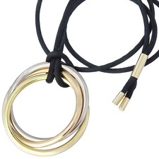 Cartier Anhänger TRINITY Groß Seidenkordel 750er Gold Dreifarbig Zertifikat