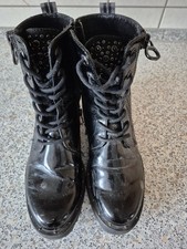 Venturini Damen Mädchen Stiefelette Bots Lackleder  Gr. 37 Schwarz 