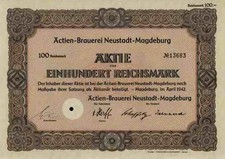Brauerei Neustadt Magdeburg 1942 Zerbst Oschersleben VEB Diamant Radeberg 100 RM