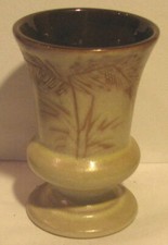 Vase - Beige Tonvase mit Getreiderispen