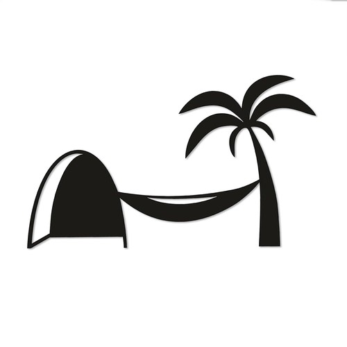 Aufkleber mauseloch mit palme - mauseloch,