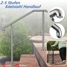 2-5 Stufen Edelstahl Handlauf Eingangsgeländer Treppengeländer für Innen / Außen