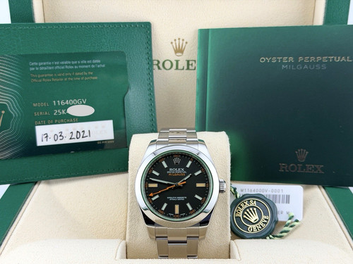 Rolex milgauss 116400gv green - rolex,