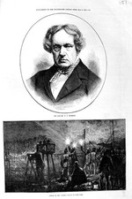 Original Old Antique Print