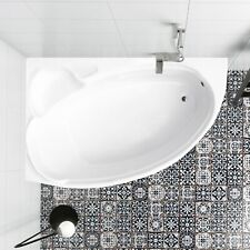 Badewanne Eckbadewanne Füße 170 x 110 cm Ablauf Silikon Acryl Sitz links