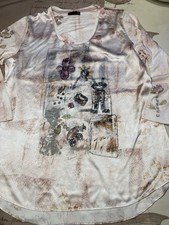 Damenshirt Langarmshirt Shirt TH Thomas Rabe Gr. 40 Rosafarben Weiß neuwertig