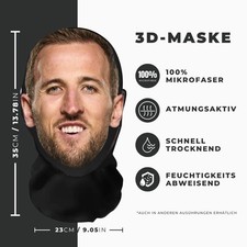 Realistische Harry Kane 3D-Druck Vollgesichtsmaske – Atmungsaktiv, Witz