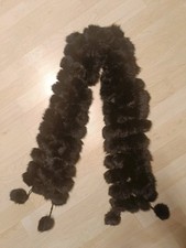 ❤️Echtpelz Kaninchen Luxus Stola Kragen Fell-Schal schwarz 155 cm❤️