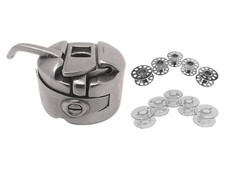 Spulenkapsel + 5 Metall Spulen + 5 Kunststoff Spulen für Privileg Nähmaschinen