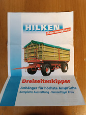 Prospekt Hilken Dreiseitenkipper Zeitschrift Traktor Schlepper G