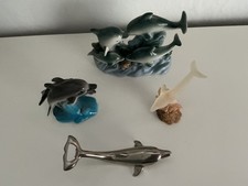 3 Deko Delfine und 1 Flaschenöffner als Delfin 