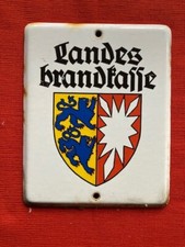 Landes brandkasse altes Emailleschild Werbung Versicherung Schild Email