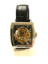 HAU, Edelstahl Skelettuhr, Teilvergoldung, Automatik, Top!