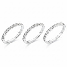 3er Set 14K Weißgold Band