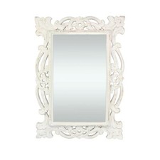 Barock Wandspiegel Spiegel Schminkspiegel Landhaus Vintage Shabby Weiß 70x50cm
