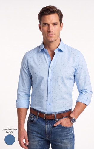 Herren hemd gemustert slim - gemustert, fit