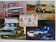 Retro rallye autogrammkarte - retro,