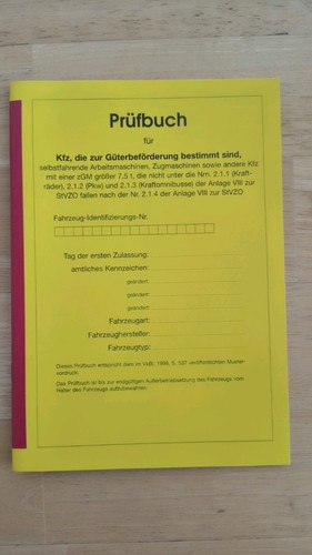 Prüfbuch lkw über t din - lkw,