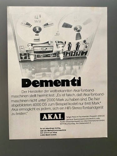 1972 akai 4000 hifi - akai, ds
