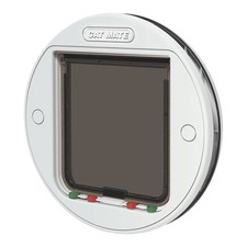 4-fach abschließbare große Katzenklappe mit Glasbeschlag (357) - sicher abschließbare Tür