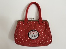 Handtasche Tasche Damentasche von Blutsgeschwister, Rot mit weißen Punkten