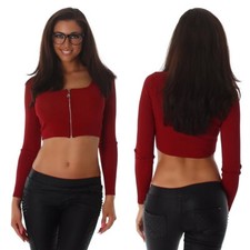 Damen Langarmshirt Crop-Top