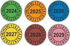 Jahresplaketten, UVV, Prüfplaketten, Wartung,Wartungsplaketten BGV D27 2024 2029