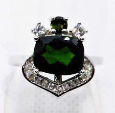 Chromdiopsid Cubic Zirkonia Ring 925 Silber 585 Weißgold vergoldet 18,1 mm 57