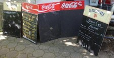 5 X altes Kunststoff Schild Coca Cola und Gerolsteiner Mineralwasser