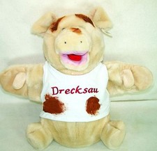 Große Handpuppe Drecksau Sau Handspielpuppe Stofftier Plüschtier Tierpuppe 45 cm