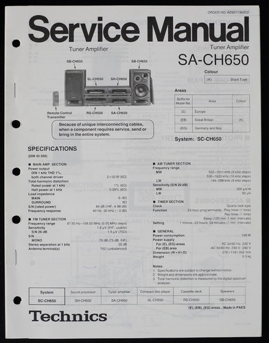 Original technics ch650 - original, sa-ch650