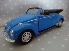 VW Käfer Cabrio Oldtimer blau Modelauto ca.12cm *NEU* 1/32-34