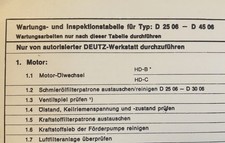 Deutz D2506 - D4506  Wartung / Inspektion / Schaltplan      (O5-13-67)