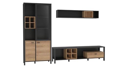 Wohnwand anbauwand set tlg - anbauwand, 3-tlg